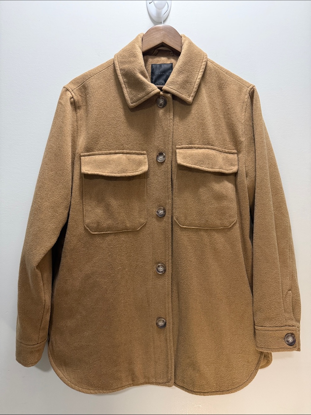 Dynamite Camel Button-Up Lightweight Shirt Jacket Size S 30x22